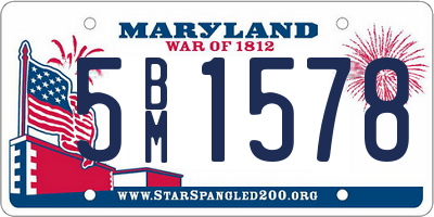 MD license plate 5BM1578