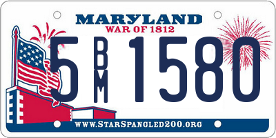 MD license plate 5BM1580