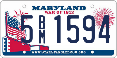 MD license plate 5BM1594