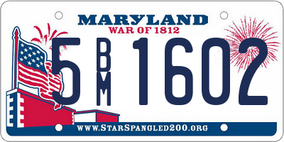 MD license plate 5BM1602