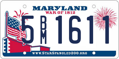 MD license plate 5BM1611