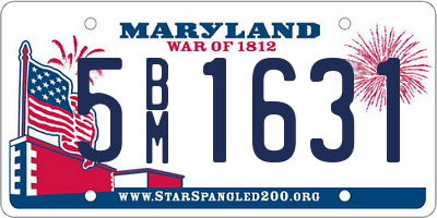 MD license plate 5BM1631