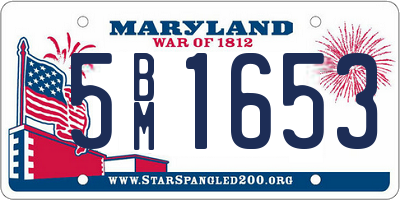 MD license plate 5BM1653