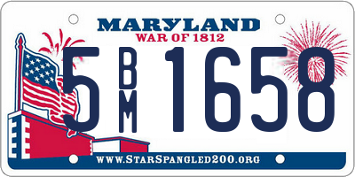 MD license plate 5BM1658