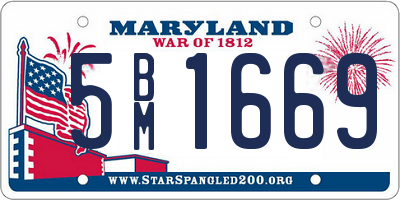 MD license plate 5BM1669