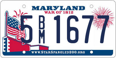 MD license plate 5BM1677