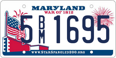 MD license plate 5BM1695