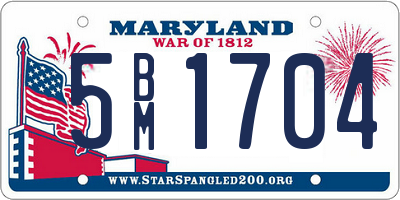 MD license plate 5BM1704