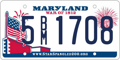 MD license plate 5BM1708