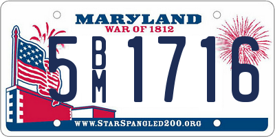 MD license plate 5BM1716