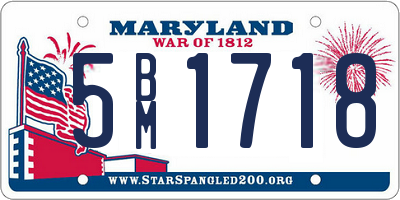 MD license plate 5BM1718