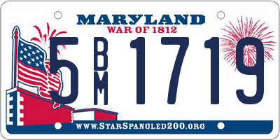 MD license plate 5BM1719