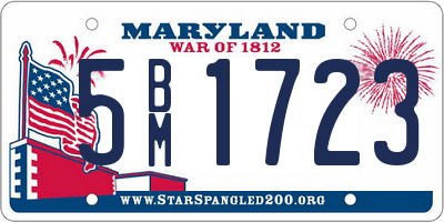 MD license plate 5BM1723