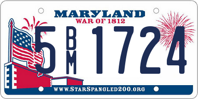 MD license plate 5BM1724