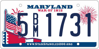 MD license plate 5BM1731