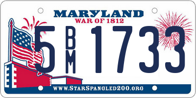 MD license plate 5BM1733