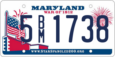 MD license plate 5BM1738