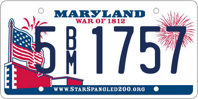 MD license plate 5BM1757