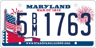 MD license plate 5BM1763