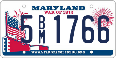 MD license plate 5BM1766