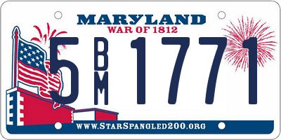 MD license plate 5BM1771