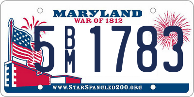 MD license plate 5BM1783