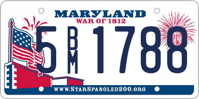 MD license plate 5BM1788
