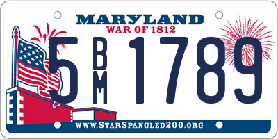 MD license plate 5BM1789