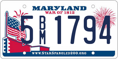MD license plate 5BM1794