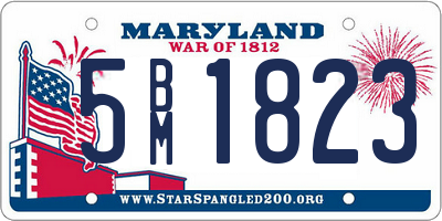 MD license plate 5BM1823