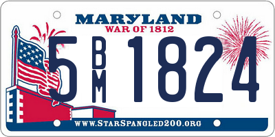 MD license plate 5BM1824