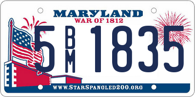 MD license plate 5BM1835