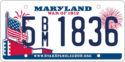 MD license plate 5BM1836