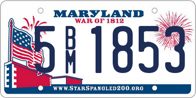 MD license plate 5BM1853
