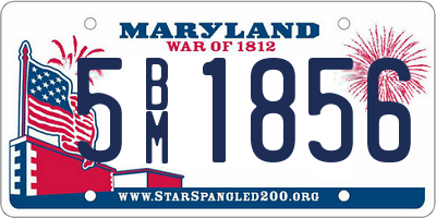 MD license plate 5BM1856