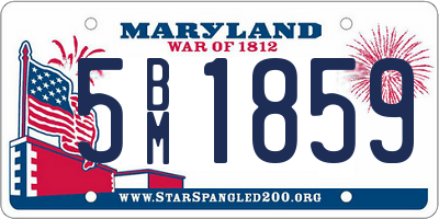 MD license plate 5BM1859