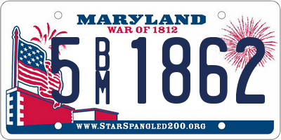 MD license plate 5BM1862