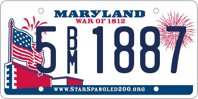 MD license plate 5BM1887