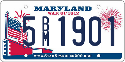 MD license plate 5BM1901