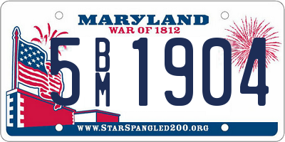 MD license plate 5BM1904