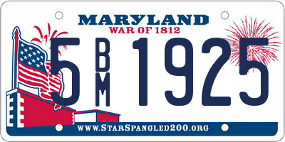 MD license plate 5BM1925