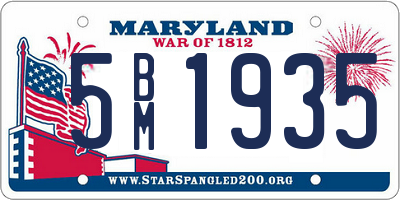 MD license plate 5BM1935