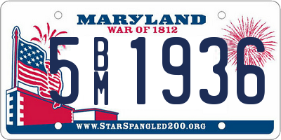 MD license plate 5BM1936