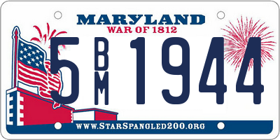 MD license plate 5BM1944