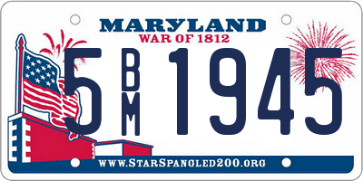 MD license plate 5BM1945