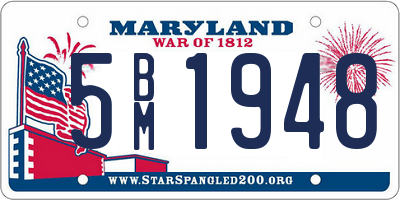 MD license plate 5BM1948