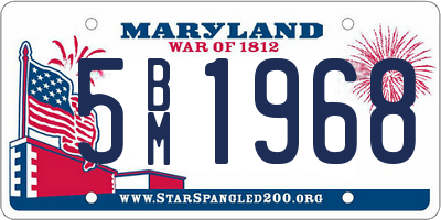 MD license plate 5BM1968