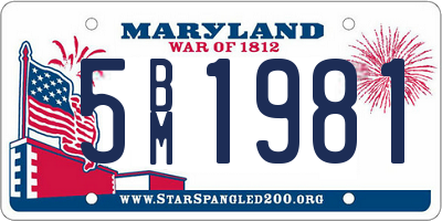 MD license plate 5BM1981