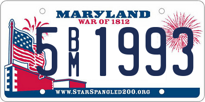 MD license plate 5BM1993
