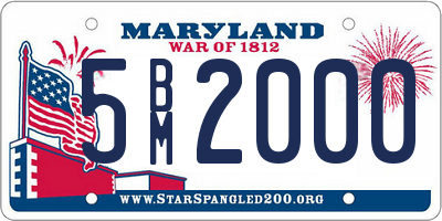 MD license plate 5BM2000